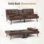 Shahoo Convertible Folding Futon Sofa Bed Sleeper Couch - Image 2