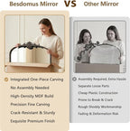 Besdomus Antique Arched Large Mirror: 48"x33" French Oversize Black Arch - Image 7