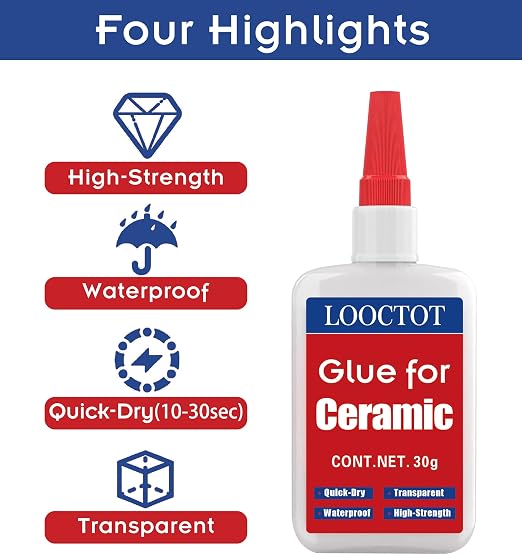 LOOCTOT 30g Ceramic Glue, China Porcelain and Pottery Repair, Super Instant - Image 4