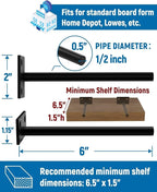 LEOPO 4-Pack 6 inch Floating Shelf Brackets, Hidden Shelf Bracket - Image 3