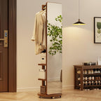 WoodsWhisper Full Length Mirror Coat Rack Solid Wood Floor Mirror 66"x12" Full by Unknown