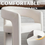 RIVOVA Modern Barrel Dining Chairs Set of 4, Velvet Upholstered Accent Side - Image 4