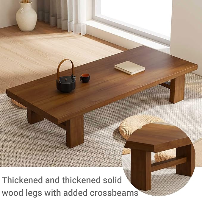 Japanese Modern Tatami Coffee Table, Solid Wood Tatami Tables, - Image 6
