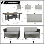 KIGOTY 7 Piece Patio Furniture Set, Outdoor PE Wicker Rattan Outdoor Dining Set - Image 2