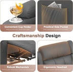 Reclining Loveseat, 55.1" RV PU Leather Wall Hugger Recliner Love Seats Sofa - Image 6
