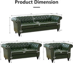 Mid-Century 2 Seater Sofa, Faux Leather Loveseat - Image 2