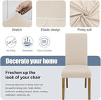 BIETYONE Stretch Dining Chair Covers Set of 6, Soft Removable Washable Kitchen - Image 3