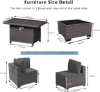 Outdoor Terrace Furniture Set, 8 Piece Outdoor Furniture Set, - Image 2