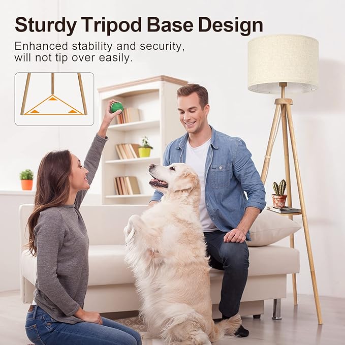 OUTON Wood Tripod Floor Lamp - Image 6