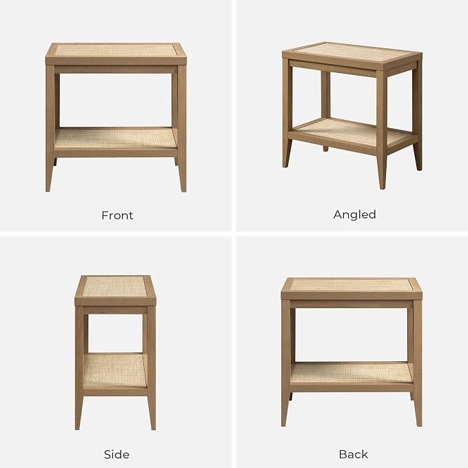 SICOTAS Rattan Nightstands Set of 2 Bedside Table - Image 9