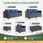 Aoxun 10 Piece Outdoor Patio Furniture Set 9 Seats, Outdoor Sectional - Image 2