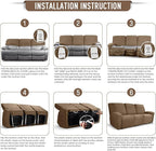 TAOCOCO Recliner Sofa Covers 8-Pieces Stretch Large Couch Covers - Image 6