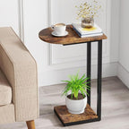 Hosfais Side Table Small End Table, C-Shaped Wood Sofa Table by HosfaisHome