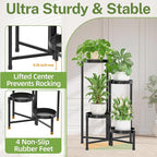 iDavosic.ly Plant Stand Indoor Outdoor, 4 Tier Corner Metal Flower Display - Image 4