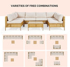 VINGLI 7 Piece Patio Sectional Furniture Set, Wicker Outdoor Furniture - Image 6