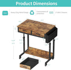 Small Portable Standing Rolling Desk - Image 3