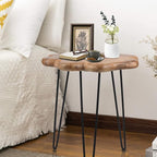 19.5 Inch Live Edge Side Table, Wood Freeform Small End Table - Image 7