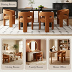 Modern Sherpa Dining Chairs Set of 2, Upholstered Barrel Chairs - Image 5