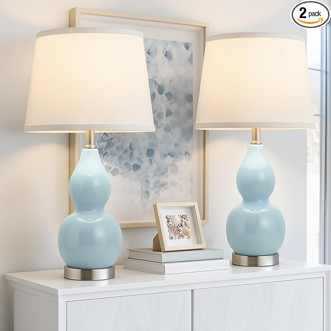 GyroVu 22" Table Lamp Set of 2, Color Temperature Adjustable Double Gourd by WelcomeGyroVu
