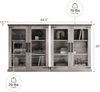 BELLEZE Set of 2 Glass Display Cabinet, Living Room, or Kitchen - Image 2