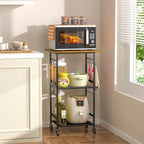 ThreeHio Rolling Kitchen Microwave Cart, 3 Tier Microwave Table Stand by ThreeHio