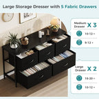 OLIXIS 5 Drawer Dresser for Bedroom, Closet Chest Organizer Furniture, TV Stand - Image 4