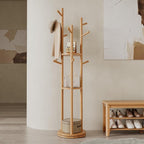 Muwuele Solid Wood Rotary Coat Rack, Freestanding Coat Rack by Muwuele