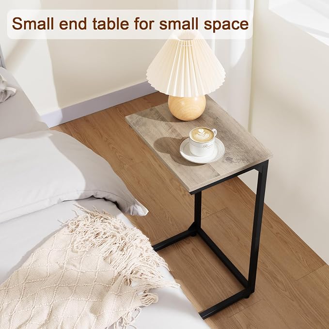 AMHANCIBLE C Shaped End Tables, Couch Side Tables that Slide Under, TV Trays - Image 6