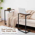 AMHANCIBLE C Shaped End Tables Set of 2, Couch Side Tables that Slide Under Sofa - Image 6