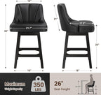 YaFiti Swivel Bar Stools Set of 4, 26 Inch Counter Height Bar Stools - Image 3