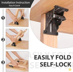 12 Pack Folding Brackets, Self-Lock Hinge - Image 3