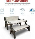 Convert-a-Bench 2-in-1 Outdoor Bench & Picnic Table - Image 6