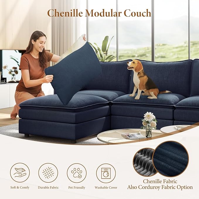 Vesgantti Large Modular Sectional Sofa, Big Comfy Cloud Couch - Image 6