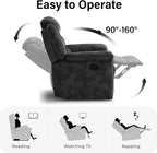 EBELLO Manual Recliner Chair, Soft Fabric Recliner Sofa - Image 4