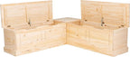 Linon Harris Unfinished Wood Backless Nook - Image 11