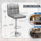 Homall Bar Stools Modern PU Leather Adjustable Swivel Barstools, Armless - Image 3