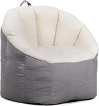 Big Joe Milano Bean Bag Chair, Oat Sherpa and Graphite Vegan Suede, Soft by BigJoe