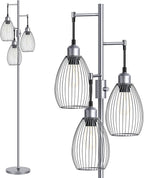 Nintiue Dimmable Floor Lamp, 3 x 800LM LED Edison Bulbs Included, Industrial by Nintiue