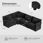 ELUCHANG 114" Oversized V-Shaped Cloud Couch Modular Sectional Sofa - Image 2