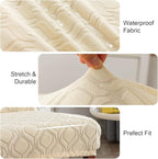 Genina Waterproof Chair Covers for Dining Room, Stretch Jacquard Dining Chair - Image 3