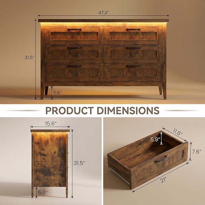 GarveeLife 6 Drawer Dresser - Image 2