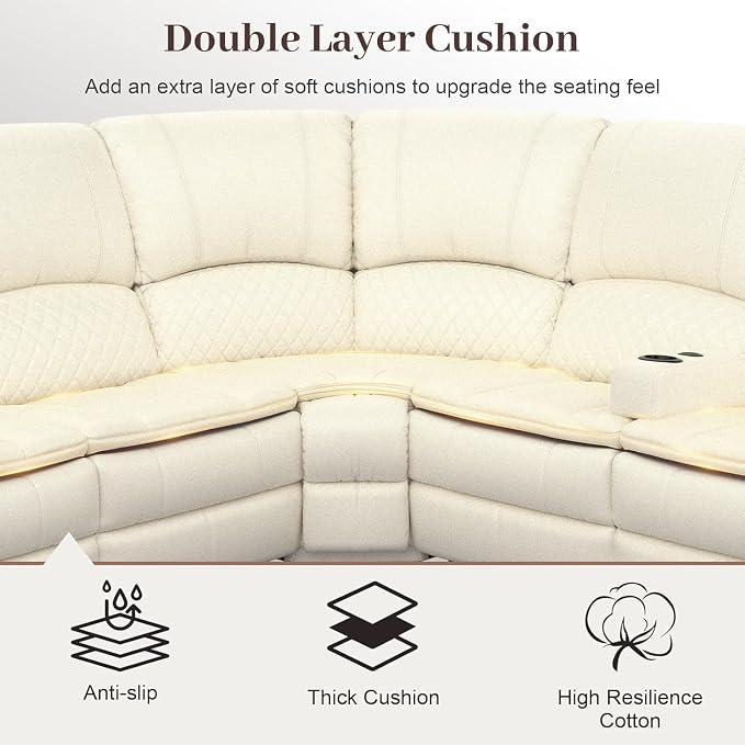 Yolsali 3-Seater Recliner Sofa, Manual Reclining Couch - Image 3