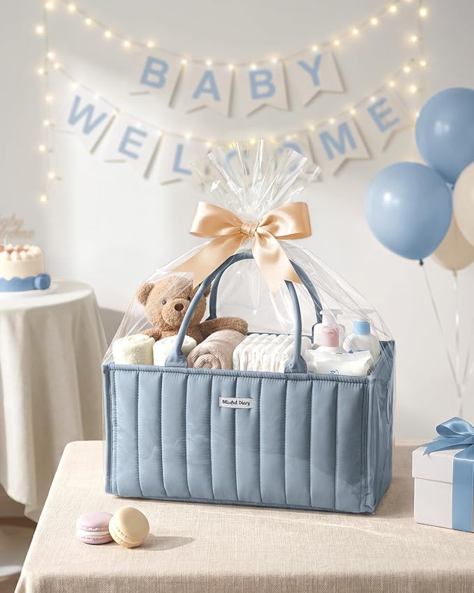 Blissful Diary Baby Diaper Caddy Organizer, Stylish Storage Basket - Image 8
