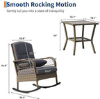 Outdoor Wicker Rocking Chair, Patio Rattan Rocker Chair - Image 2