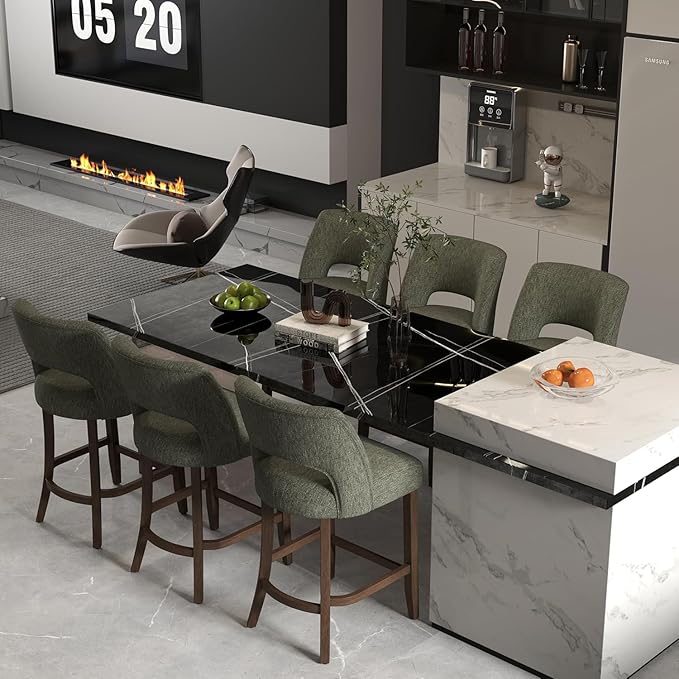 VKNOW Bar Stools Set of 2, Modern Counter Stools - Image 5
