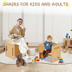 Montessori Table and Chair Set, Bamboo Wood Weaning Table and Chair Set - Image 2