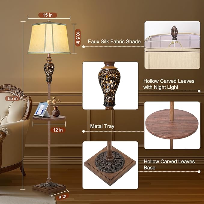 65" High Vintage Floor Lamp - Image 2