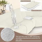 ALIECOM 100% Waterproof Recliner Sectional Couch Covers L Shape Stretch Corner - Image 4