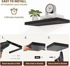 Acovy 72 Inch Floating Shelves, 3D Textured Wood Grain, Wooden Shelves - Image 6