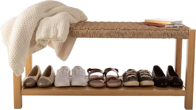 Alaterre Furniture Newport 40 Inch Solid Wood Entryway Bench - Image 8